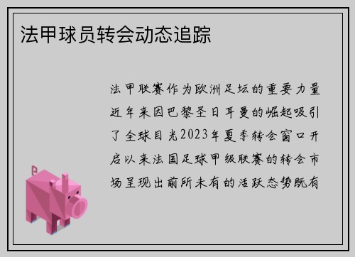 法甲球员转会动态追踪